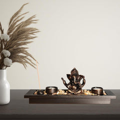 Elephant God Candlestick Set Diwali Yoga Meditation Candle Holder