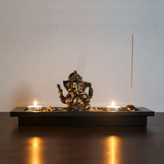 Elephant God Candlestick Set Diwali Yoga Meditation Candle Holder