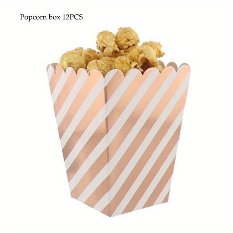 12pcs Rose Golden Popcorn Box Wedding Birthday Party Decoration
