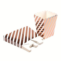 12pcs Rose Golden Popcorn Box Wedding Birthday Party Decoration