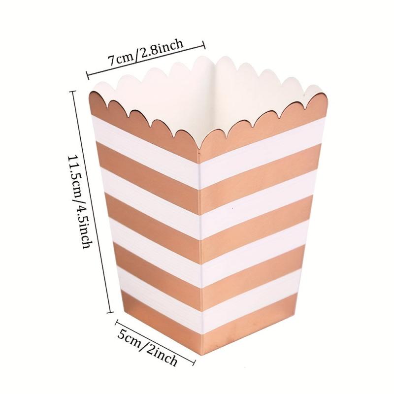 12pcs Rose Golden Popcorn Box Wedding Birthday Party Decoration