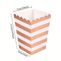 12pcs Rose Golden Popcorn Box Wedding Birthday Party Decoration