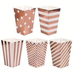 12pcs Rose Golden Popcorn Box Wedding Birthday Party Decoration