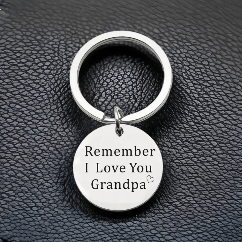 Grandpa Birthday Gift Keychain From Granddaughter Grandson