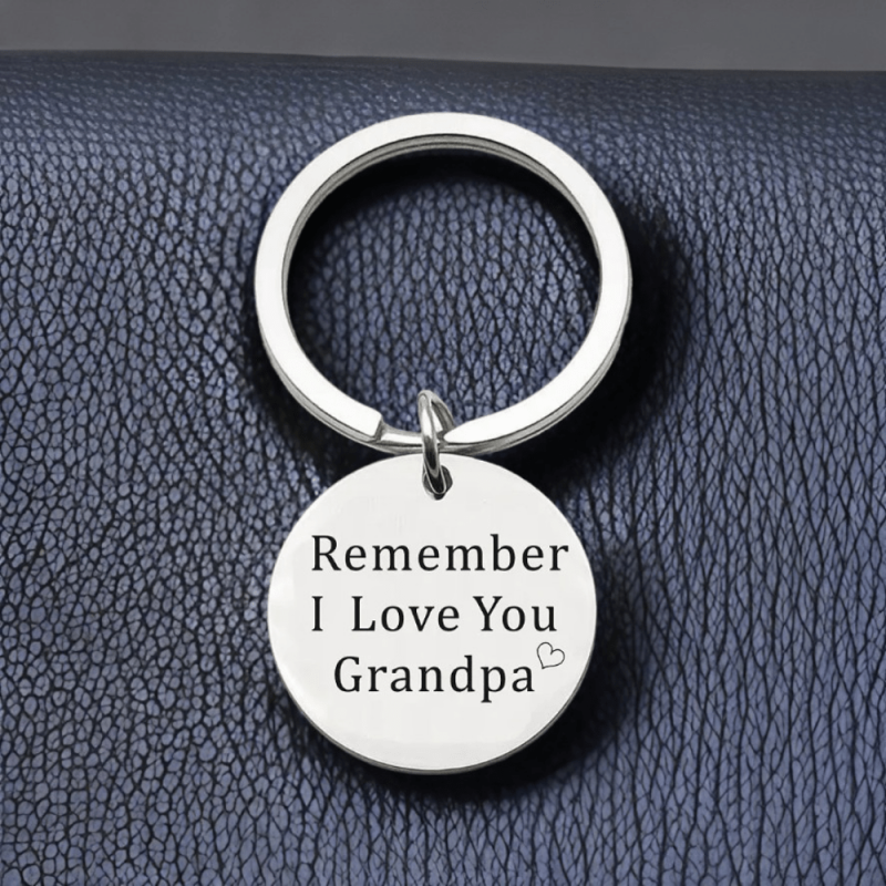 Grandpa Birthday Gift Keychain From Granddaughter Grandson
