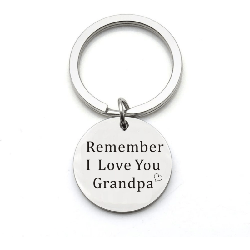 Grandpa Birthday Gift Keychain From Granddaughter Grandson