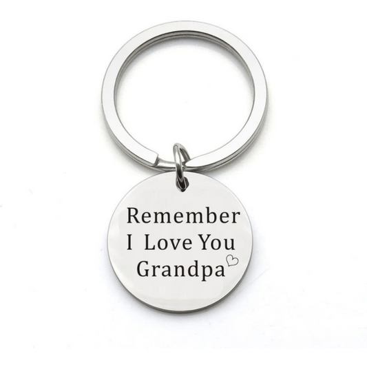 Grandpa Birthday Gift Keychain From Granddaughter Grandson
