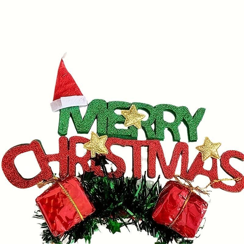 Christmas Headband Ornaments Hat Hairpin Letter Headband