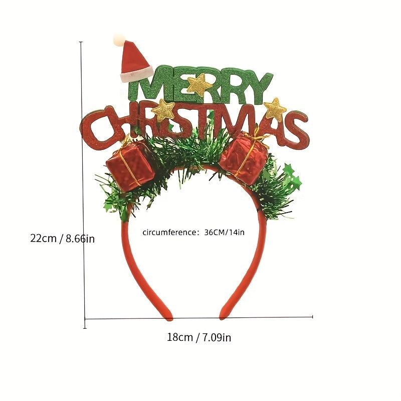 Christmas Headband Ornaments Hat Hairpin Letter Headband