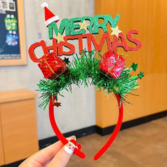 Christmas Headband Ornaments Hat Hairpin Letter Headband