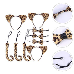 Cat Ears Headband Tail Costume Set Cosplay Tails Bowtie Ear Accessory