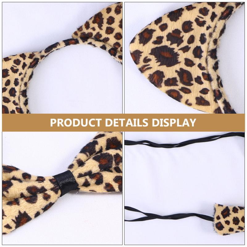 Cat Ears Headband Tail Costume Set Cosplay Tails Bowtie Ear Accessory