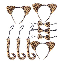 Cat Ears Headband Tail Costume Set Cosplay Tails Bowtie Ear Accessory