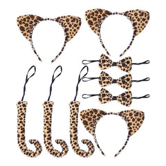 Cat Ears Headband Tail Costume Set Cosplay Tails Bowtie Ear Accessory