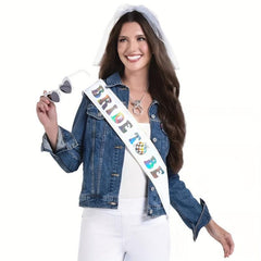 Bachelorette Party Bride To Be Decorations Kit - Bridal Shower Sash, Heart Sungl