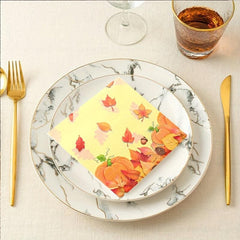 Autumn Leaves Party Napkins - Fall Theme Tableware Set - Serves 20