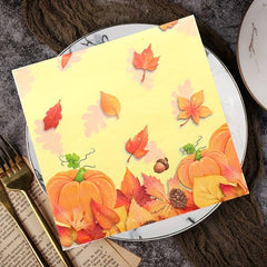 Autumn Leaves Party Napkins - Fall Theme Tableware Set - Serves 20