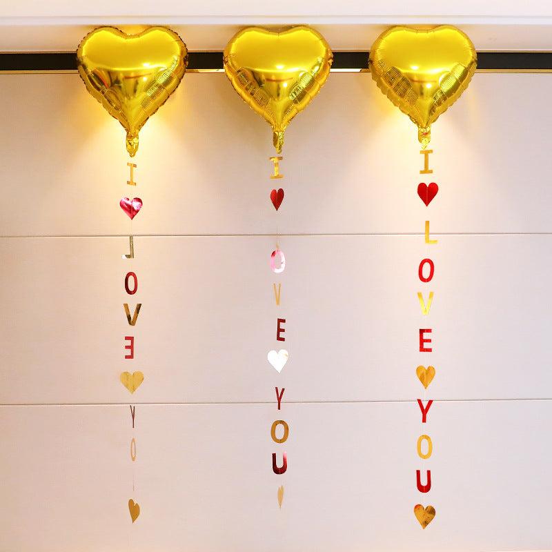 1pc I LOVE YOU Balloon Pendant Wedding Anniversary Party Balloons