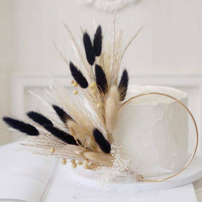 Dried Flowers Cake Topper Pampas Grass Dessert Table Decor
