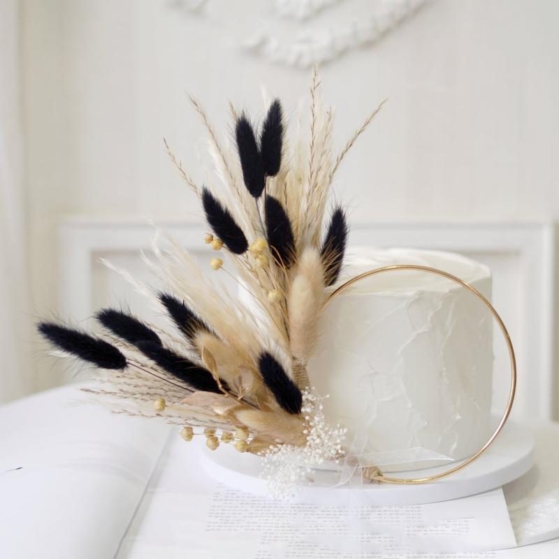 Dried Flowers Cake Topper Pampas Grass Dessert Table Decor