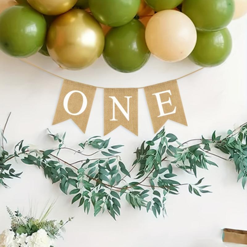 1st Birthday Pull Flag Decoration Set - Pack of 10 Swallowtail Flags