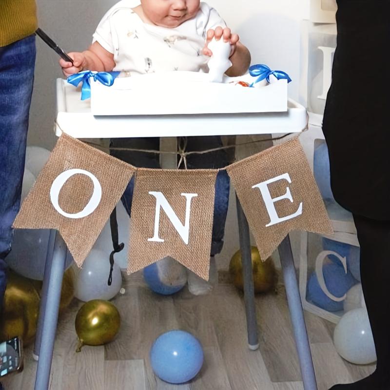 1st Birthday Pull Flag Decoration Set - Pack of 10 Swallowtail Flags