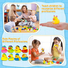25pcs Rubber Duck Bath Toys For Toddlers Assorted Soft Baby Pool Toys