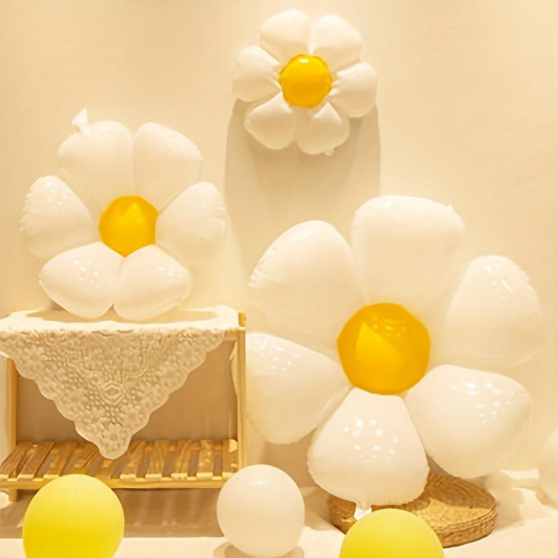 3pcs Daisy Balloons Birthday Wedding Decoration Photo Props Flower Foil Balloons
