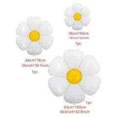 3pcs Daisy Balloons Birthday Wedding Decoration Photo Props Flower Foil Balloons