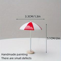 Beach Chair Umbrella Cake Decoration Summer Ocean Sea View Micro Landscape