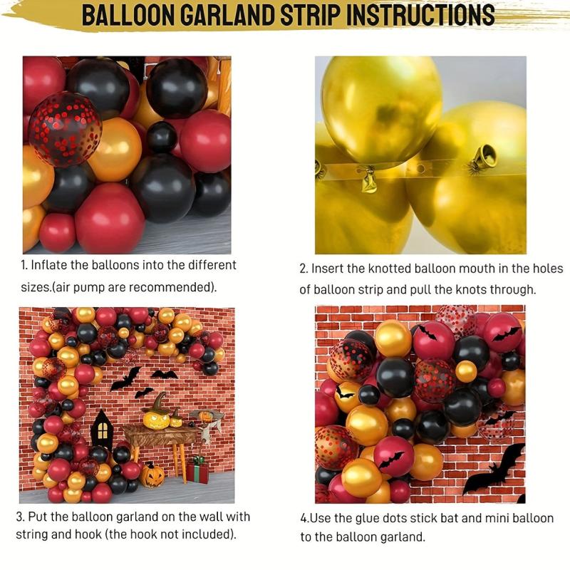 Halloween Balloons Garland Kit Orange Apricot Pumpkin Foil Balloons