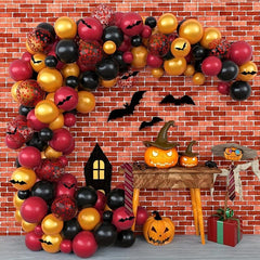 Halloween Balloons Garland Kit Orange Apricot Pumpkin Foil Balloons