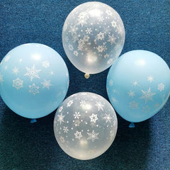 20pcs Christmas Snowflake Latex Balloons 12 inch Christmas Balloon Party Banquet