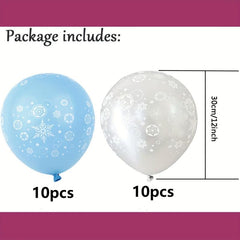 20pcs Christmas Snowflake Latex Balloons 12 inch Christmas Balloon Party Banquet