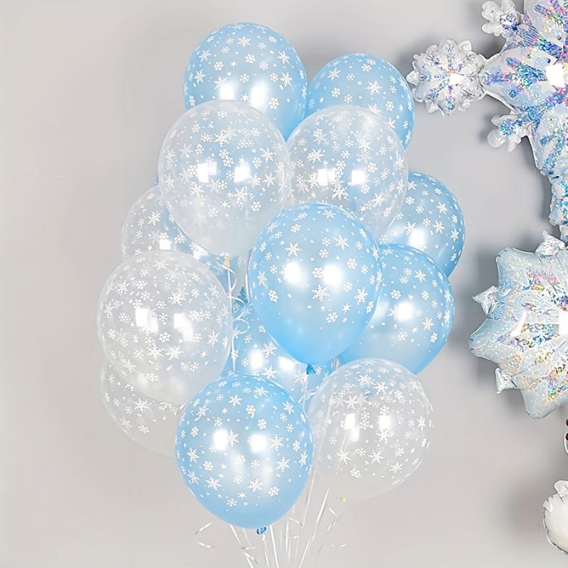 20pcs Christmas Snowflake Latex Balloons 12 inch Christmas Balloon Party Banquet