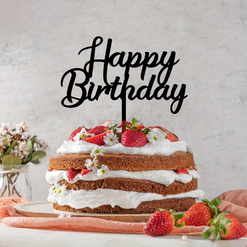 Happy Birthday Cake Topper Acrylic & Wooden Cake Topper 1 3mm Thickness