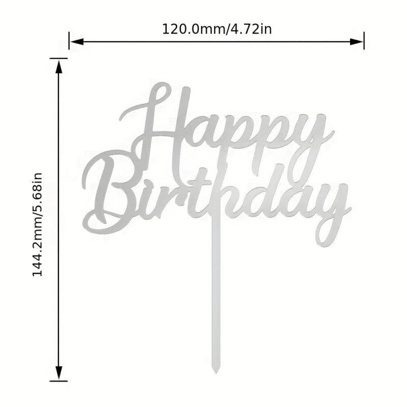 Happy Birthday Cake Topper Acrylic & Wooden Cake Topper 1 3mm Thickness