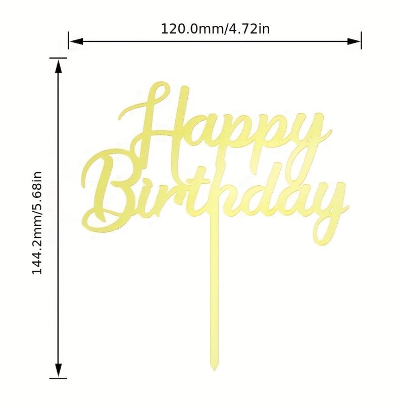 Happy Birthday Cake Topper Acrylic & Wooden Cake Topper 1 3mm Thickness