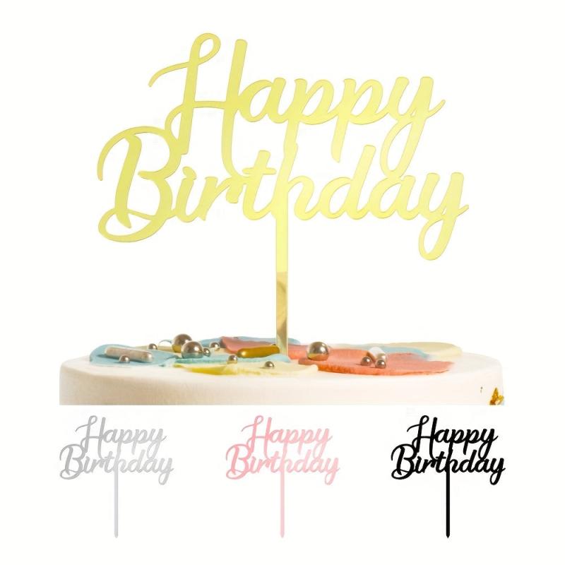 Happy Birthday Cake Topper Acrylic & Wooden Cake Topper 1 3mm Thickness