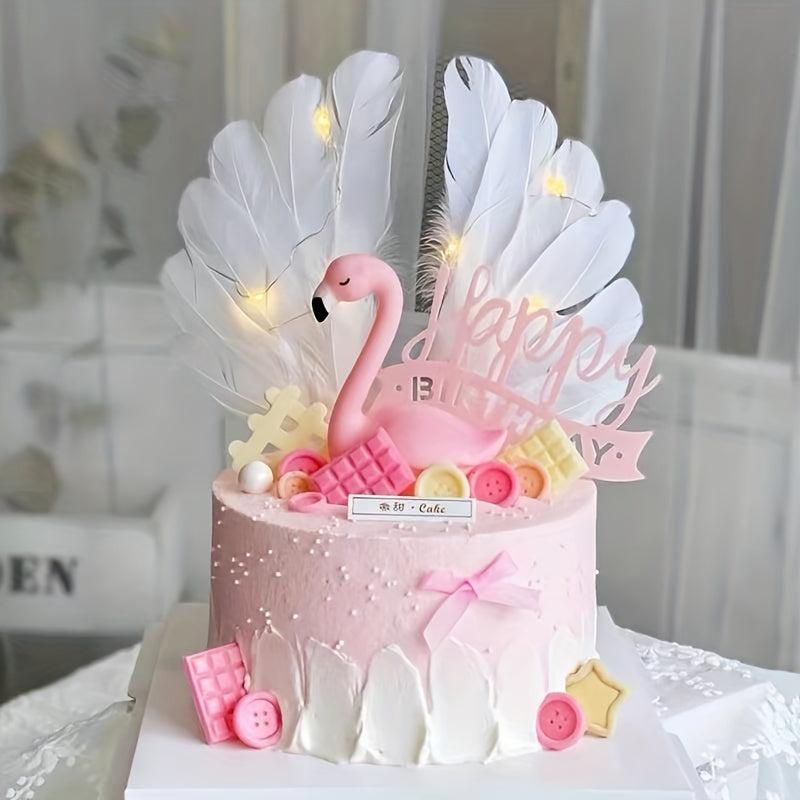 Summer Flamingo Cake Decor - Fun for Parties & Desserts