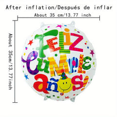 Spanish Happy Birthday Aluminum Balloon for Party Decorations