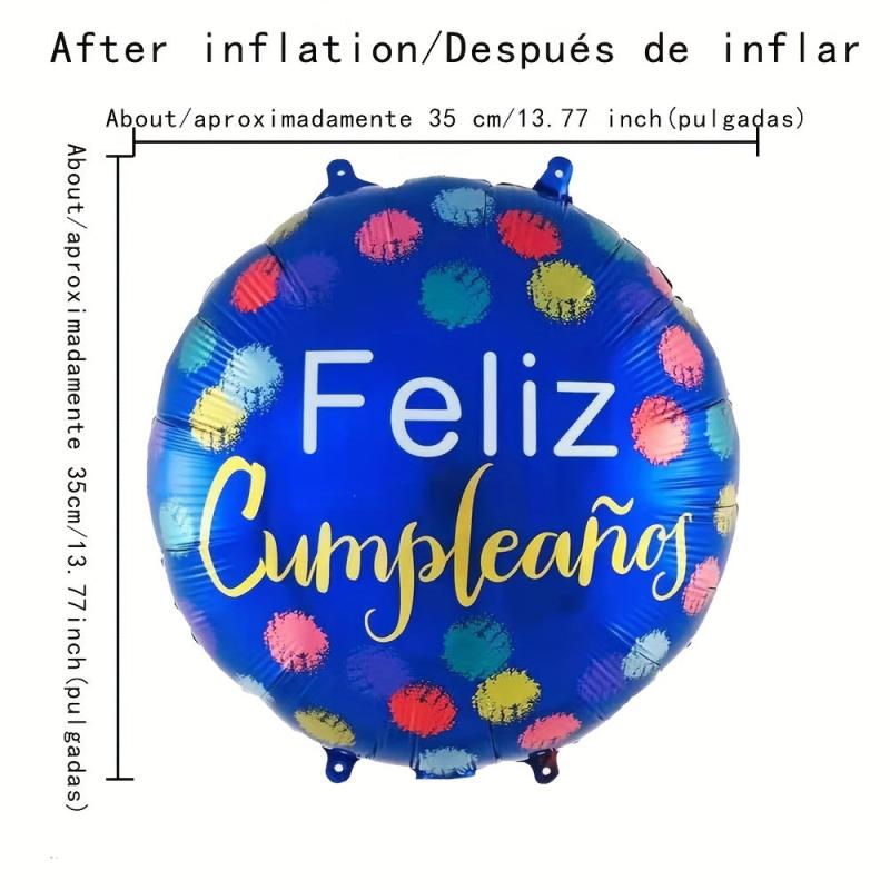 Spanish Happy Birthday Aluminum Balloon for Party Decorations