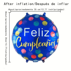 Spanish Happy Birthday Aluminum Balloon for Party Decorations