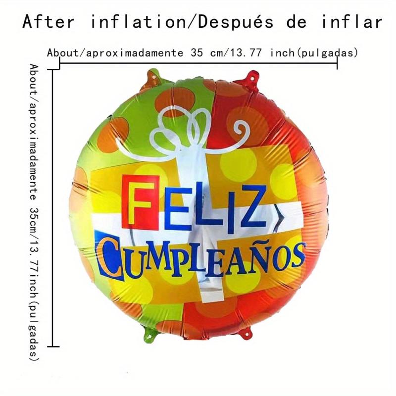 Spanish Happy Birthday Aluminum Balloon for Party Decorations