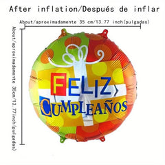 Spanish Happy Birthday Aluminum Balloon for Party Decorations