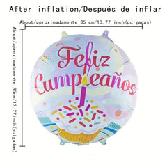 Spanish Happy Birthday Aluminum Balloon for Party Decorations