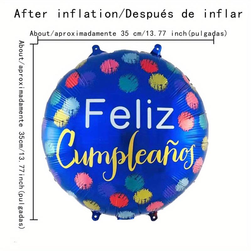 Spanish Happy Birthday Aluminum Balloon for Party Decorations