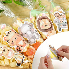 8pcs Jungle Animal Stickers Safari Party Supplies
