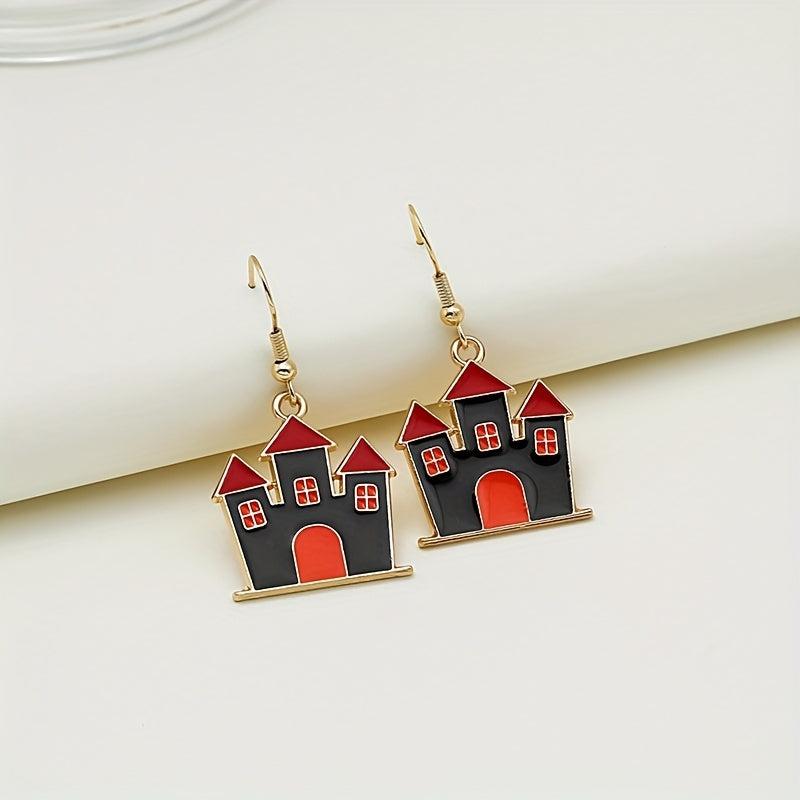 Halloween Cartoon Funny Earrings Cat Ghost Party Decoration