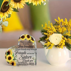 Acrylic Heart Sunflower Decoration Gift for Friendship